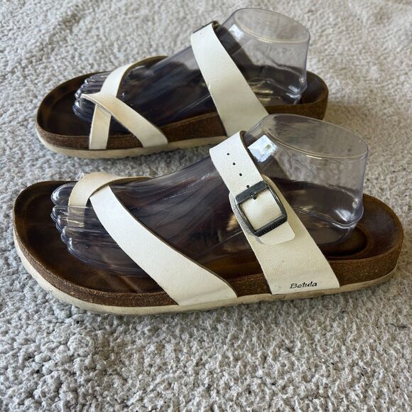 Betula Mayari Sandals Womens EUR 42 US 11 Narrow White Strappy Buckle Summer - Picture 1 of 8